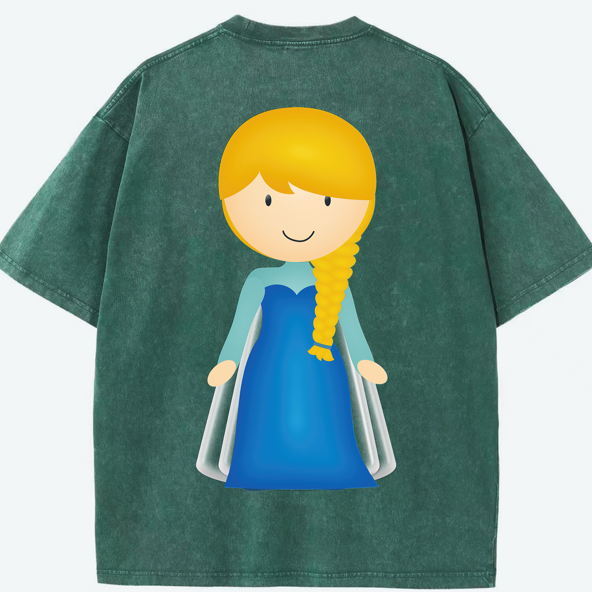 （画像用） アナと雪の女王 アンナ エルサ Frozen Anna Elsa 綿100% ヴィンテージ風 半袖Tシャツ（背面プリント）